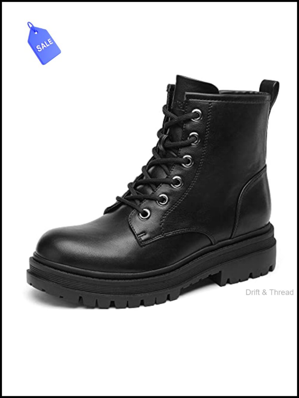Women's Combat Boots Lace-up Ankle Boots Faux Leather